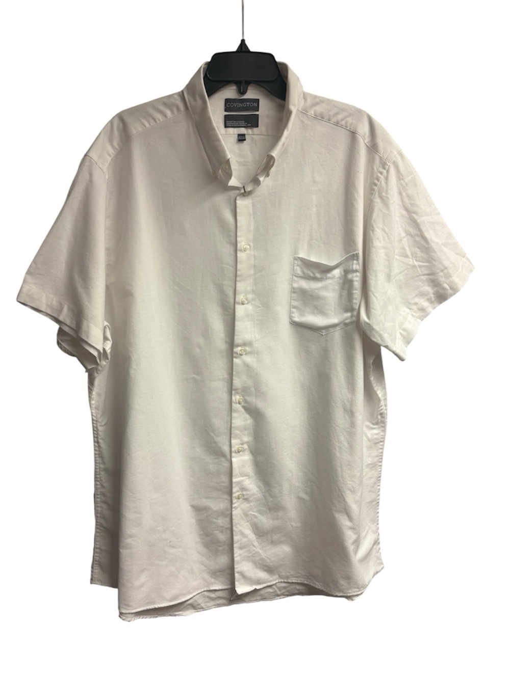 NWOT Covington Cotton Blend Button Down Short Sleeved Ivory Shirt Size XXL